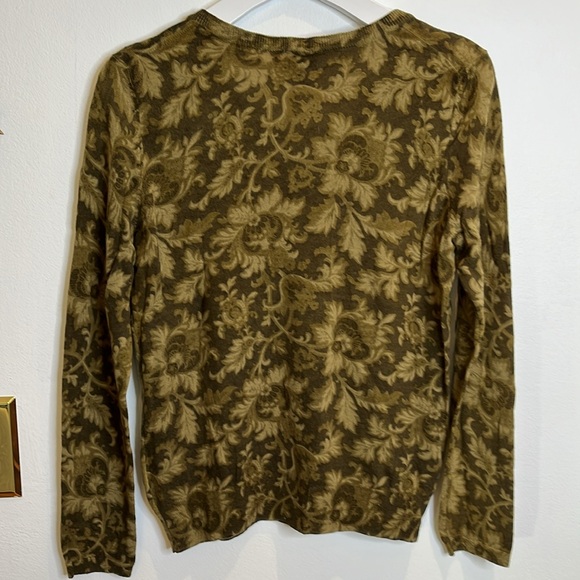 Talbot's Knit Green Floral Cardigan Women's Medium - Picture 7 of 7